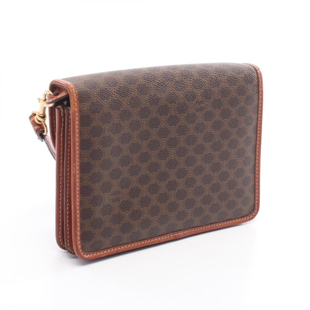 Celine Shoulder Canvas Brown Leather Macadam Bag